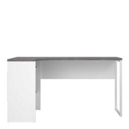 Wyld Haus Billabong White And Grey L-Shaped Corner Desk With 2 Drawers - thumbnail 3