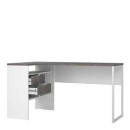 Wyld Haus Billabong White And Grey L-Shaped Corner Desk With 2 Drawers - thumbnail 6