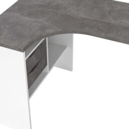 Wyld Haus Billabong White And Grey L-Shaped Corner Desk With 2 Drawers - thumbnail 7