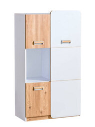 Arte Lorento L5 Sideboard Cabinet - Sleek And Sophisticated, White Matt & Oak Nash, H1440mm W800mm D400mm - thumbnail 1