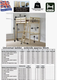 Strictly Beds And Bunks Goodwood Heavy Duty Pine High Sleeper Bunk Bed, 4Ft Small Double - thumbnail 2