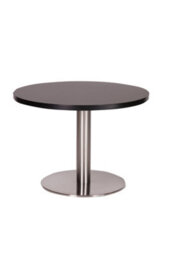 Daniella Round Brushed Table Base Round Laminate Top Large Coffee Black 600mm Diameter Round