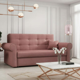 Viva Iii Sofa Bed With Sleeping Function And Storage Polyurethane Foam Wave Spring Metal Legs 168X85X98Cm Pink - thumbnail 1