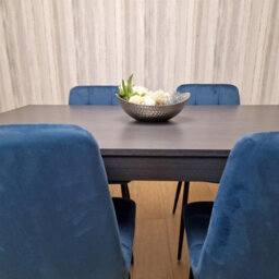 Kosy Koala Modern Charcoal Dining Table Set With 4 Blue Velvet Chairs Dining Room Furniture - thumbnail 9