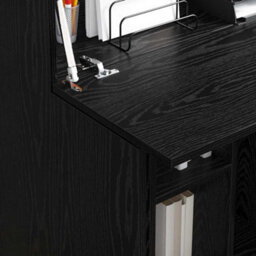 Walplus Desk With Door Black Oak 71.5 X 31.5 X 106.5 Cm Engineered Wood - thumbnail 4