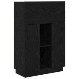 Walplus Desk With Door Black Oak 71.5 X 31.5 X 106.5 Cm Engineered Wood - thumbnail 2