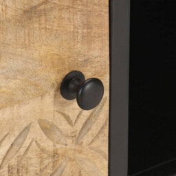 Berkfield Durable Tv Cabinet With Carved Door 130X30X40 Cm Rough Mango Wood - thumbnail 6