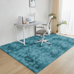 Ameha Tye Dye Teal Shaggy Rug Area 120X170 Cm Bed Room Master Livingroom Kitchen Floor Rug For Study Room - thumbnail 4