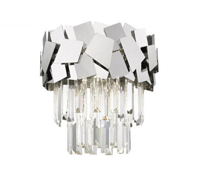 Luminosa Lighting Luminosa Celine Crystal Laser Cut 4 Light Semi-Flush Chrome
