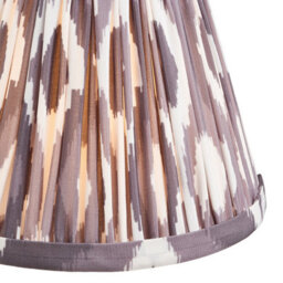 Loops Elegant Handcrafted 16Cm Tapered Cylinder Lamp Shade In Pearl Grey With Pleated Design - thumbnail 2