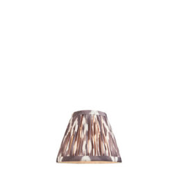 Loops Elegant Handcrafted 16Cm Tapered Cylinder Lamp Shade In Pearl Grey With Pleated Design - thumbnail 1