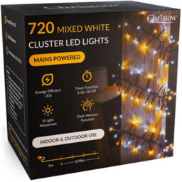 Christow Cluster Christmas Tree Lights Indoor Outdoor Timer 480/720/1000/2000/3000 Led - thumbnail 1