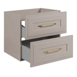 Heze Furniture Classic Bathroom 2 Drawer Wall Cabinet Vanity Unit 60Cm With Worktop - Cashmere - thumbnail 2