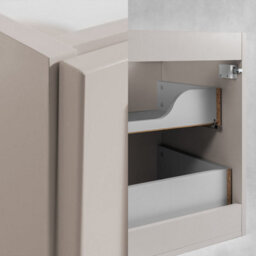 Heze Furniture Classic Bathroom 2 Drawer Wall Cabinet Vanity Unit 60Cm With Worktop - Cashmere - thumbnail 6