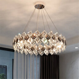 Vrygle 60Cm Heavy Duty  6-Light Crystal Chandelier Led Lamp Kitchen Island Indoor Light Fixtures - thumbnail 5