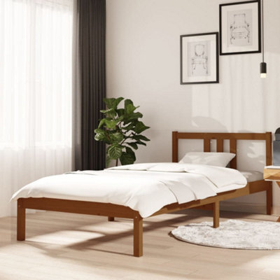 Berkfield Bed Frame Honey Brown Solid Wood 90X200 Cm - image 1