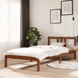 Berkfield Bed Frame Honey Brown Solid Wood 90X200 Cm