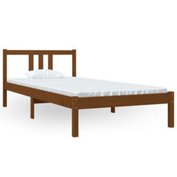 Berkfield Bed Frame Honey Brown Solid Wood 90X200 Cm - thumbnail 2
