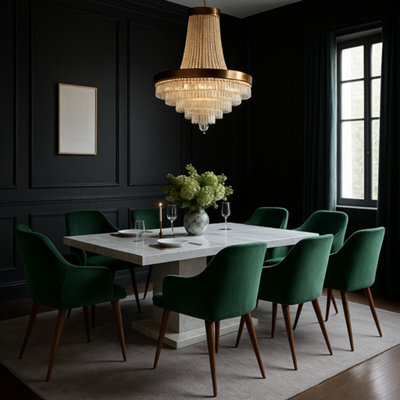 Madison & Mayfair Set Of 2 Aldridge Dining Chair In Dark Green