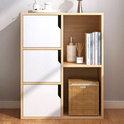 Living And Home Wooden Storage Shelf Bookcase Cabinet,freestanding Bookcase Rack Bookshelf W50Cm X D25Cm X H80Cm - image 1