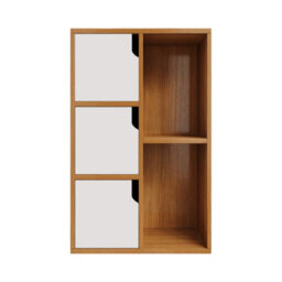 Living And Home Wooden Storage Shelf Bookcase Cabinet,freestanding Bookcase Rack Bookshelf W50Cm X D25Cm X H80Cm - thumbnail 4