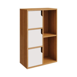 Living And Home Wooden Storage Shelf Bookcase Cabinet,freestanding Bookcase Rack Bookshelf W50Cm X D25Cm X H80Cm - thumbnail 7