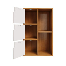 Living And Home Wooden Storage Shelf Bookcase Cabinet,freestanding Bookcase Rack Bookshelf W50Cm X D25Cm X H80Cm - thumbnail 3