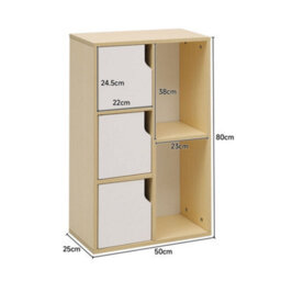Living And Home Wooden Storage Shelf Bookcase Cabinet,freestanding Bookcase Rack Bookshelf W50Cm X D25Cm X H80Cm - thumbnail 8
