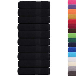 Walplus Hand Towels 10 Pcs Black 50X100 Cm 360 Gsm 100% Cotton - thumbnail 2