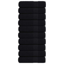 Walplus Hand Towels 10 Pcs Black 50X100 Cm 360 Gsm 100% Cotton - thumbnail 1