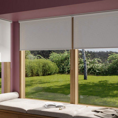 GoodHome Halo Corded Off White Daylight Roller Blind (W)120Cm (L)180Cm - image 1