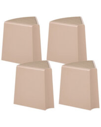 Wyld And Coco Set Of 4 Beige Stackable Garden Stools - Lightweight Abs Patio Seats, W43 X D35 X H45Cm - thumbnail 3
