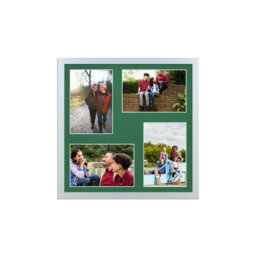 AK Frames 12X12 Silver Sleek Multi Photo Frame With Emerald Mount - Holds 4 Apertures (4X) 6X4 Photos - thumbnail 1