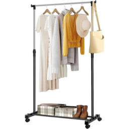 Adjustable Mobile Clothes Coat Garment Hanging Rail - thumbnail 4