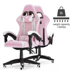 Onemill Gaming Chair Racing Style Ergonomic High Back Computer Chair With Height Adjustment, Headrest And Lumbar Support(Pink) - thumbnail 4