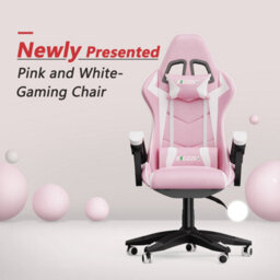 Onemill Gaming Chair Racing Style Ergonomic High Back Computer Chair With Height Adjustment, Headrest And Lumbar Support(Pink) - thumbnail 5