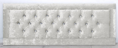 Comfy Deluxe 5Ft 20Inch  White Crush Velvet Miami With Crystal Buttons