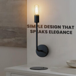 Modern Black Wall Light Led Bulb Vertical Wall Sconce Metal Industrial Minimalist Lamp With Bulb - thumbnail 4