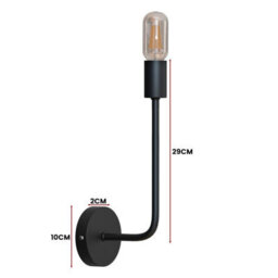 Modern Black Wall Light Led Bulb Vertical Wall Sconce Metal Industrial Minimalist Lamp With Bulb - thumbnail 3