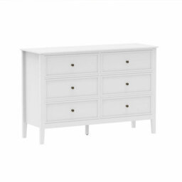 Melody Maison Large 6 Drawer Chest Of Drawers And Pair Of 3 Drawer Bedside Tables - Rowley White Range - thumbnail 6