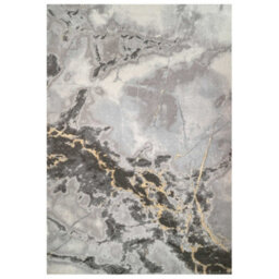 Loomed Grey Gold Metallic Modern Textured Marble Area Rug 80X150Cm - thumbnail 1
