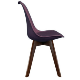 Fusion Living Soho Aubergine Plastic Dining Chair With Squared Dark Wood Legs - thumbnail 6