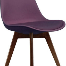 Fusion Living Soho Aubergine Plastic Dining Chair With Squared Dark Wood Legs - thumbnail 3