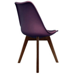 Fusion Living Soho Aubergine Plastic Dining Chair With Squared Dark Wood Legs - thumbnail 5