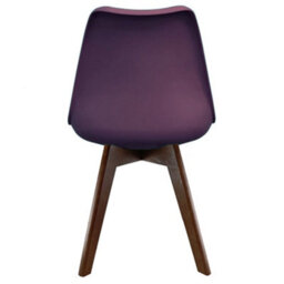 Fusion Living Soho Aubergine Plastic Dining Chair With Squared Dark Wood Legs - thumbnail 4