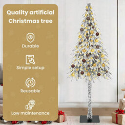 Vidaxl Christmas Tree With 300 Leds White 210 Cm Pe And Steel - thumbnail 7