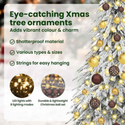 Vidaxl Christmas Tree With 300 Leds White 210 Cm Pe And Steel - thumbnail 9