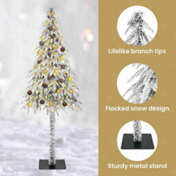 Vidaxl Christmas Tree With 300 Leds White 210 Cm Pe And Steel - thumbnail 8