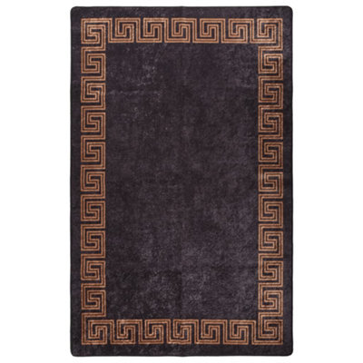 Berkfield Rug Washable 160X230 Cm Black And Gold Anti Slip