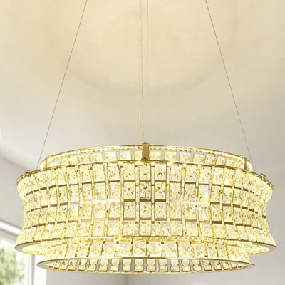 CGC Lighting Cgc Sasy Gold And Crystal Adjustable Ceiling Light Pendant - image 1